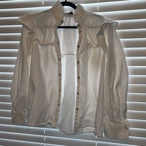 Tuckernuck White Winnie Collared Blouse